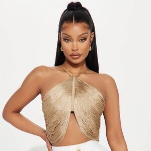 Fashion Nova Gold Crop Top
